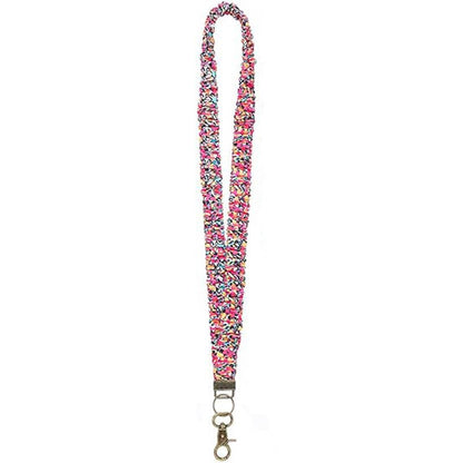 Vibrant Color Floral Fabric Lanyard