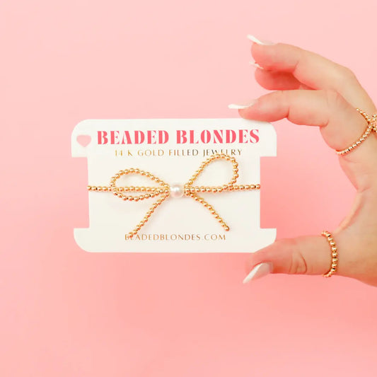 Gold Bow Bracelet: Standard 6.75 inch