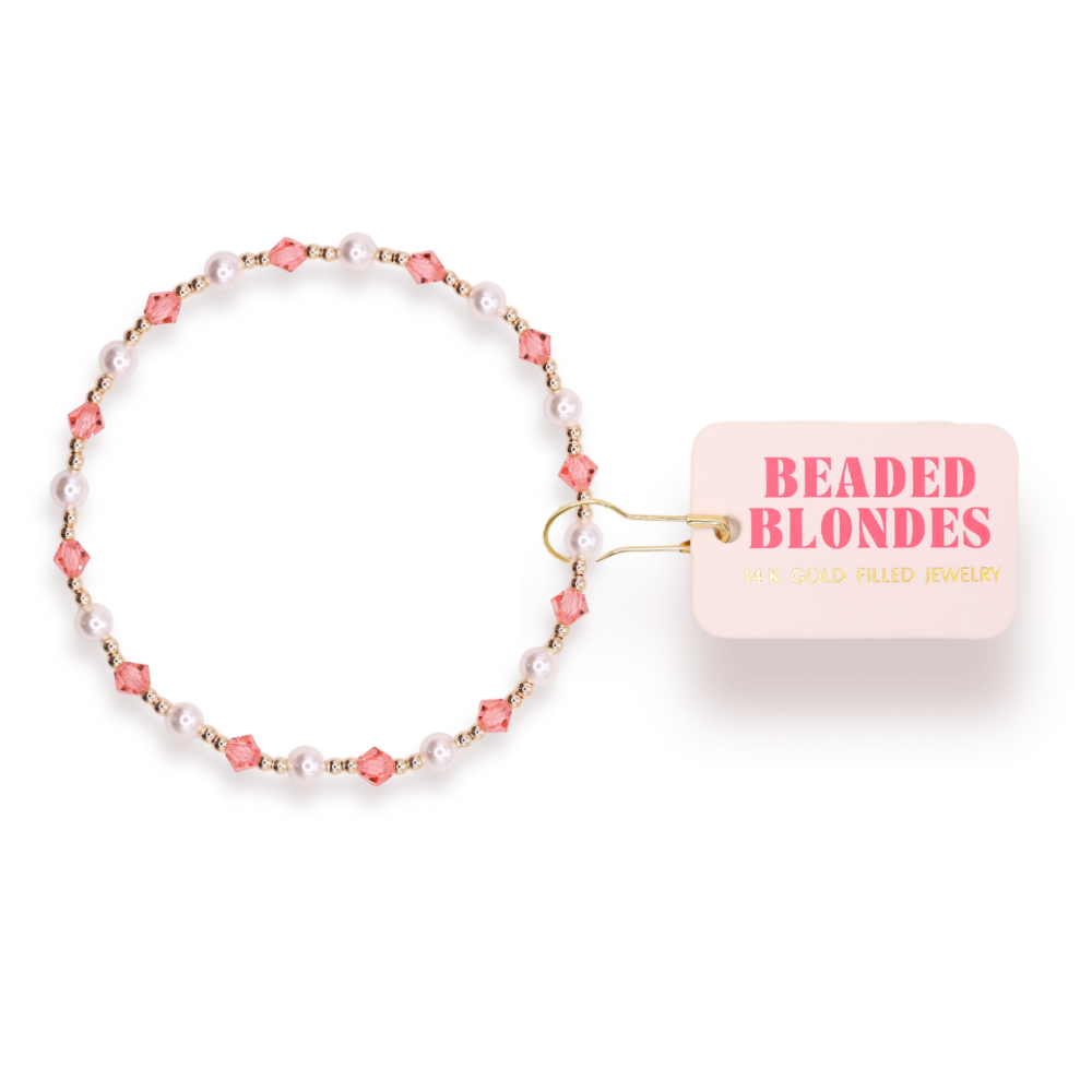 Pink Pearl June Bracelet: Standard 6.75 Inch