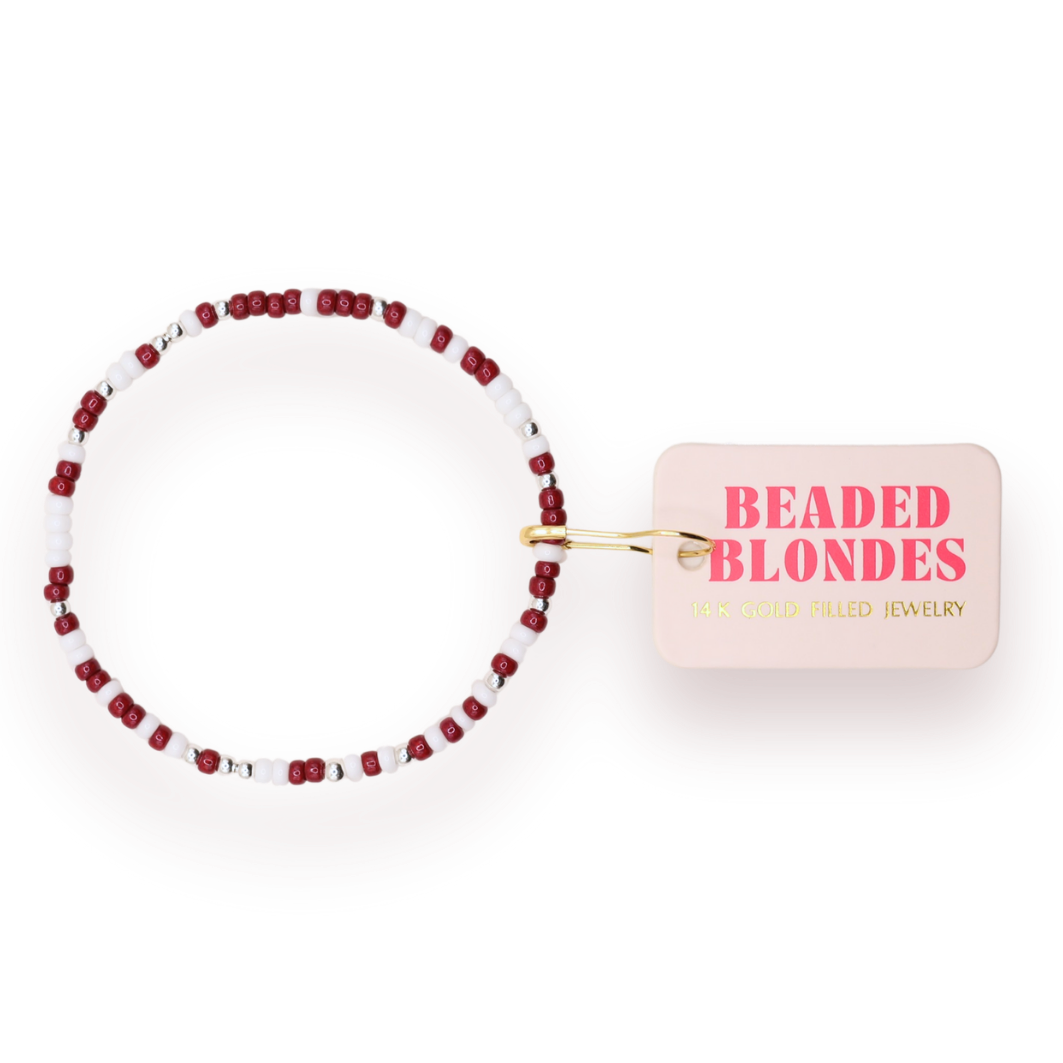 Maroon and White Sprinkle: Gold / Standard 6.75 inch