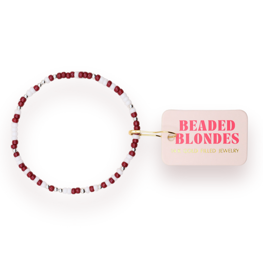 Maroon and White Sprinkle: Gold / Standard 6.75 inch