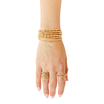 Gold Paw Charm Bracelet: Standard 6.75 inch