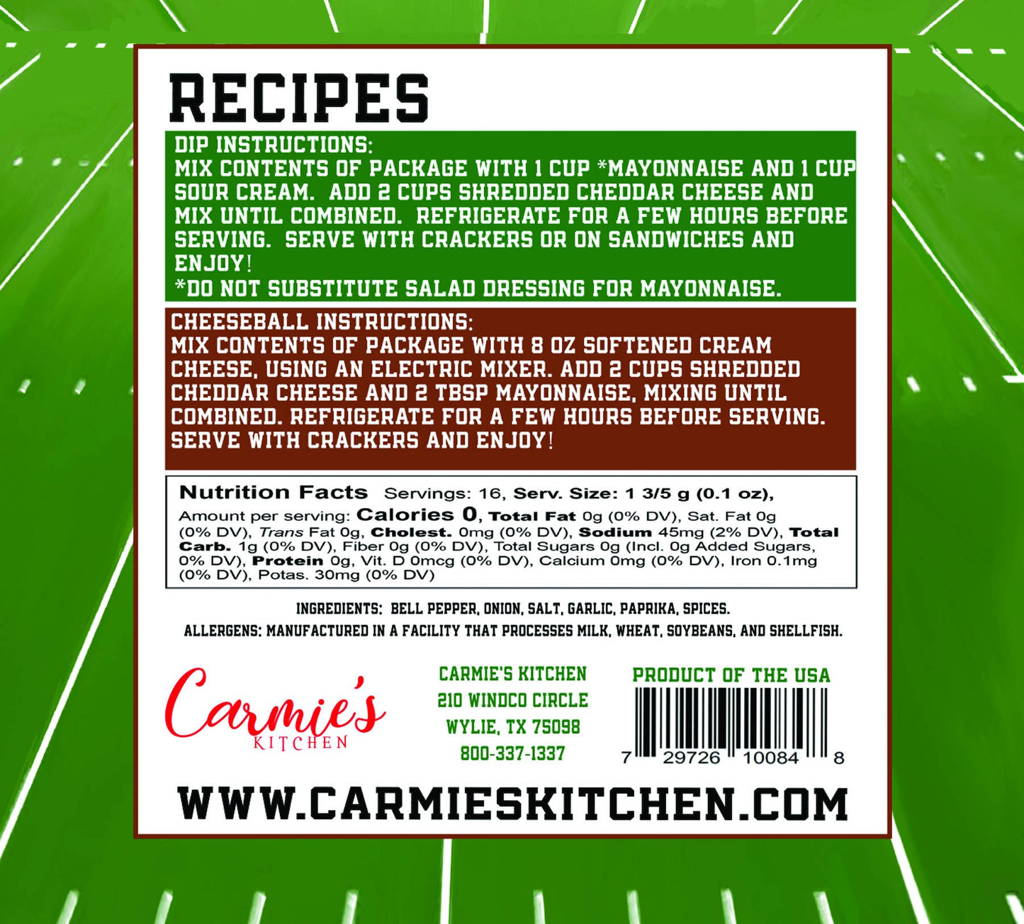 Extra Point Pimento Cheese Dip Mix - Game Day Collection