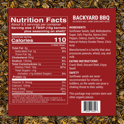 SMACKIN' Backyard BBQ Sunflower Seeds (4oz)