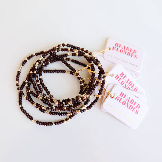 Dark Brown Sprinkle Bracelet: Standard 6.75 inch