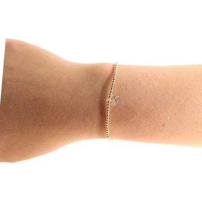 Gold Bow Charm Bracelet: Standard 6.75 inch