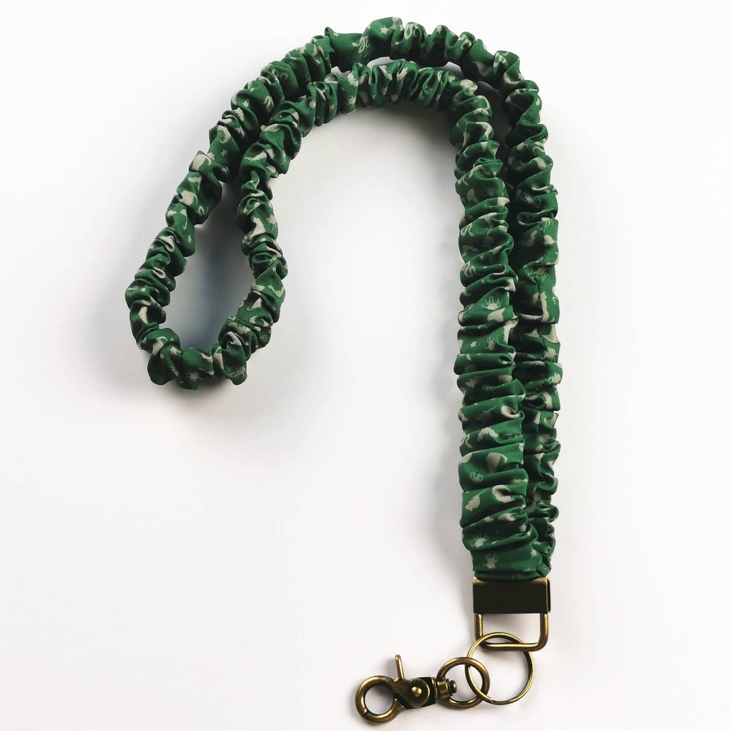 Idyllic Floral Fabric Lanyard: Forrest Green