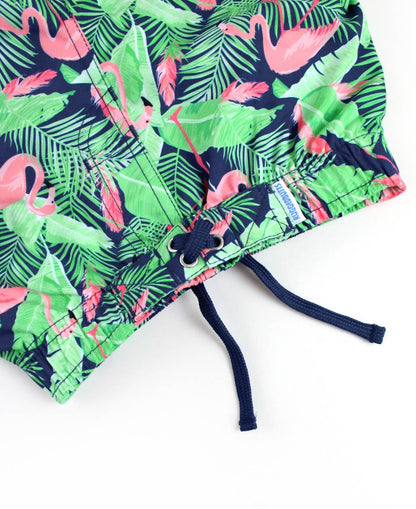 Flamingo Frenzy Swim Trunks: 7 / Multi-Color