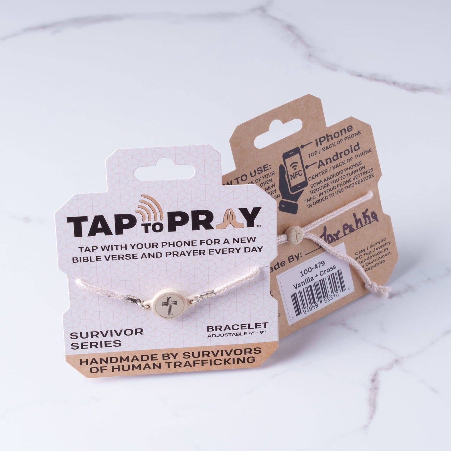Tap To Pray® Survivor Series Bracelet: Moss + Cross