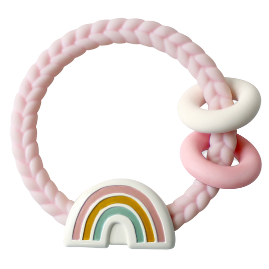 Ritzy Rattle Silicone Teether Rattles: Rainbow