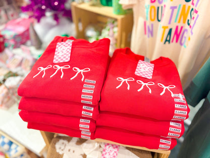Dainty Bow Embroidered Crewneck | Embroidered Sweatshirt