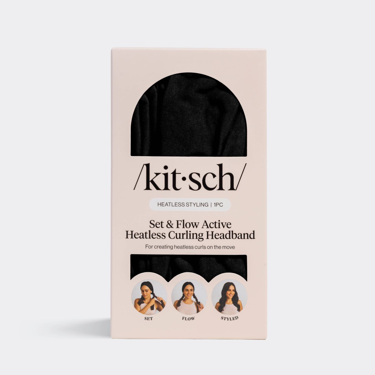 Set & Flow Heatless Curling Headband - Black