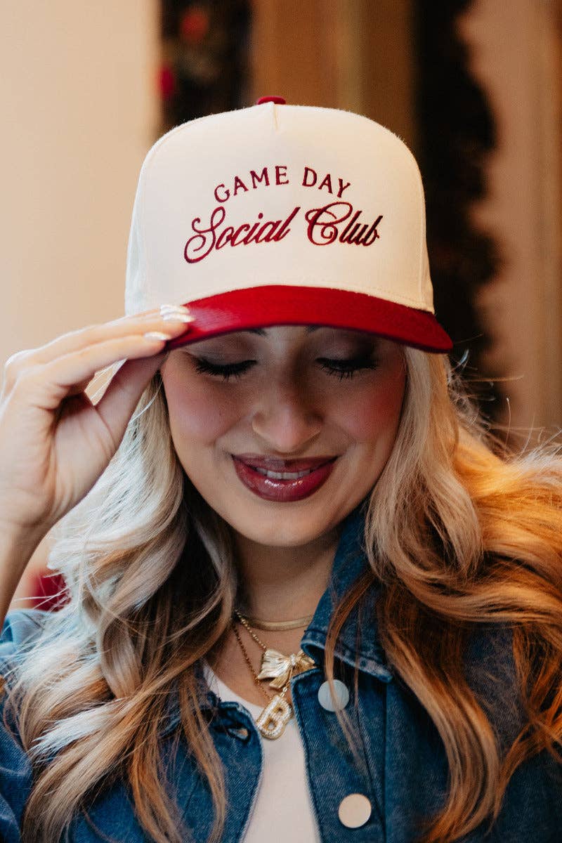 Game Day Social Club Two-Toned Vintage Hat: Black and Tan
