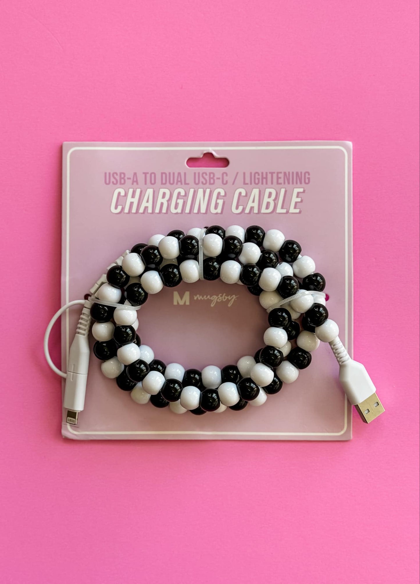 Dual Lightening Charging Cable Phone Chargers, USB: Pink