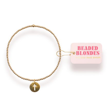Cross Cutout Charm Bracelet: Standard 6.75 inch