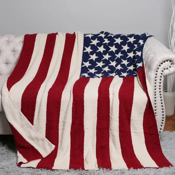 American Flag Design Cozy Soft Throw Blanket : RDNV / One Size