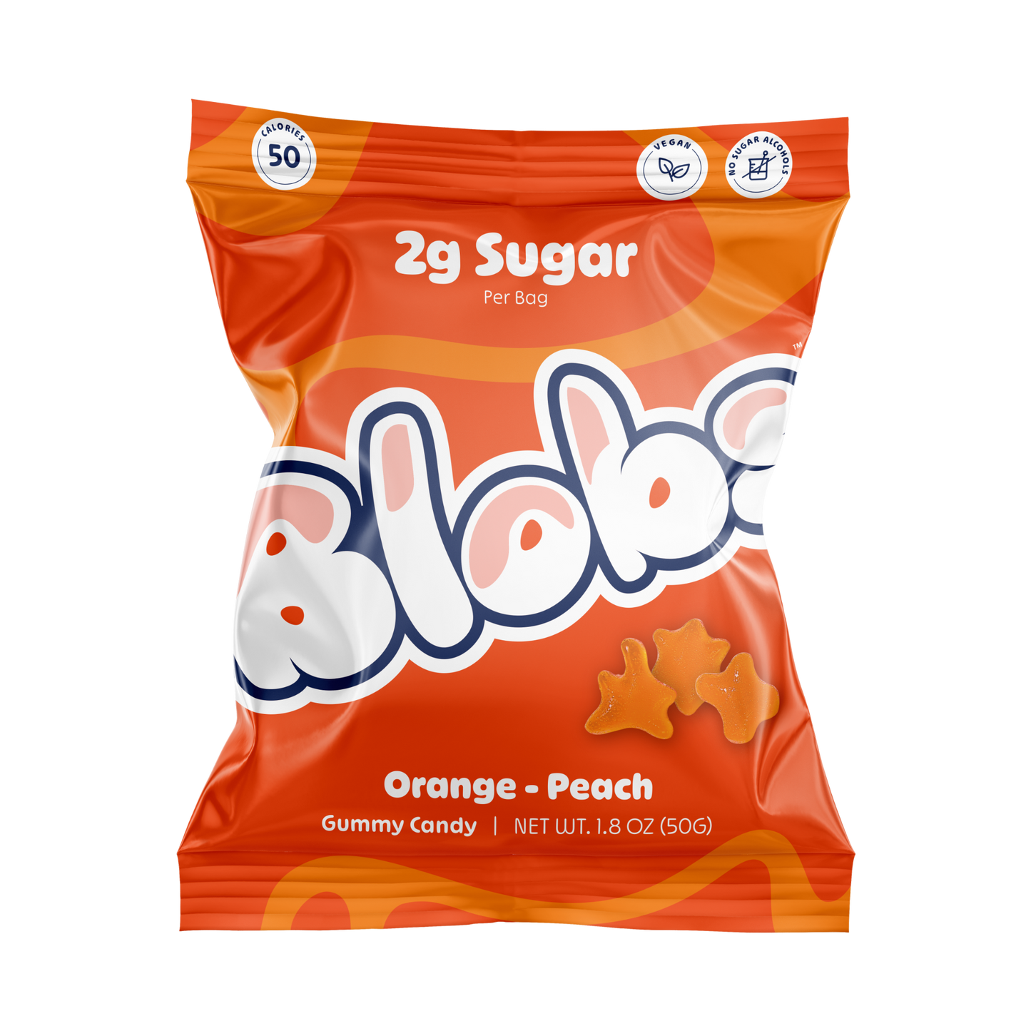 Blobs Orange Peach Gummy Candy 1.8oz