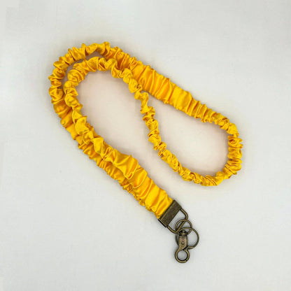 Soft Fabric Crinkle Lanyard: Yellow