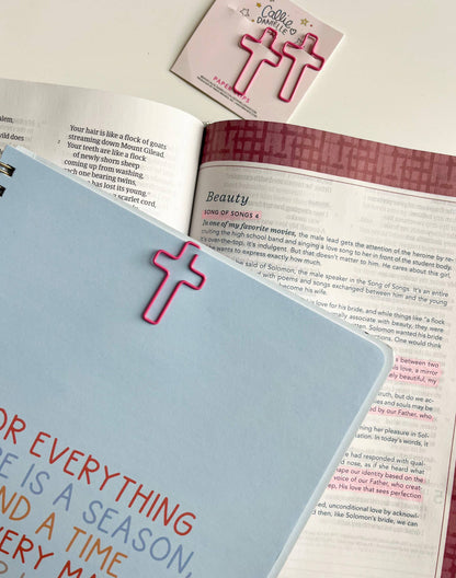 Pink Cross Paperclips