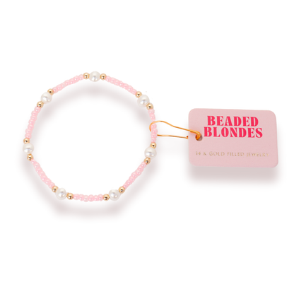 Pastel Pink Pearl Bracelet: Standard 6.75 inch