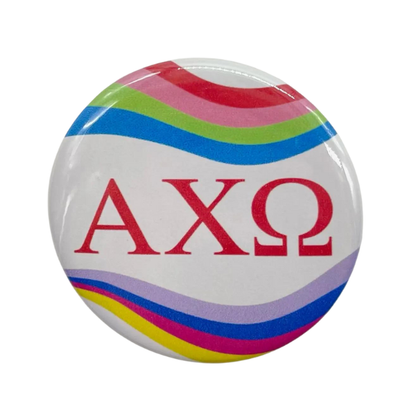 Sorority Button - Retro Wave Design: 3" Round / Pi Beta Phi