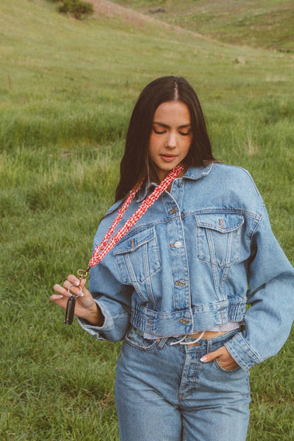 Red Checkered Lanyard
