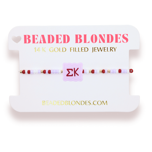 Sigma Kappa Block Bracelet on Color: Standard 6.75 Inch