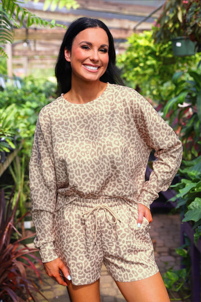 Luna Luxe Pullover Set- Bella Leopard: Leopard / Small
