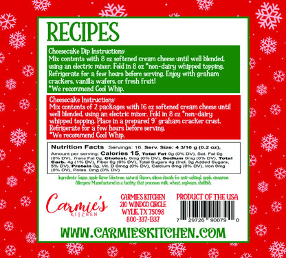 Jolly Apple Crumble Cheesecake Dip Mix - Holiday Collection