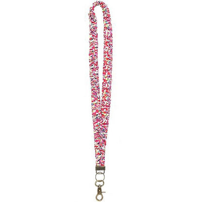 Vibrant Color Fabric Floral Lanyard: