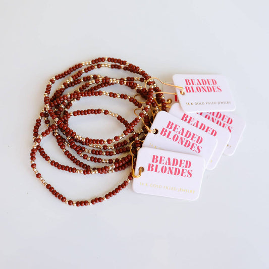 Light Brown Sprinkle Bracelet: Standard 6.75 inch