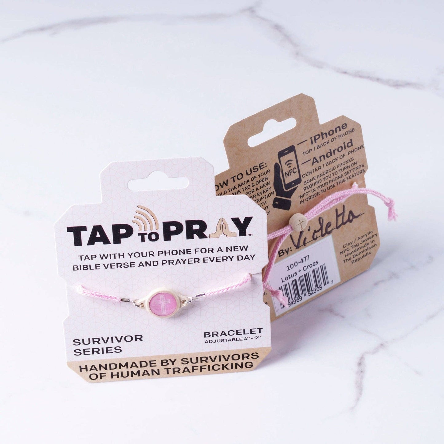 Tap To Pray® Survivor Series Bracelet: Moss + Cross
