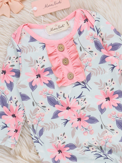 Pinky Blooms Knot Gown