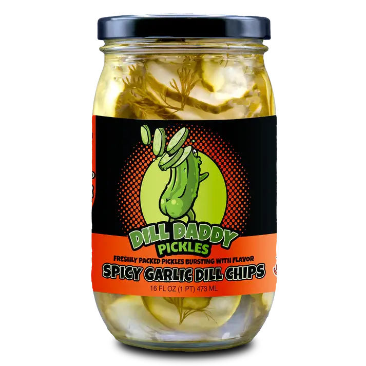 Spicy Garlic Dill - Pickle Chips (16 oz)