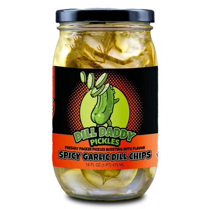 Spicy Garlic Dill - Pickle Chips (16 oz)