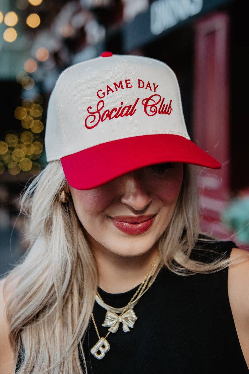 Game Day Social Club Two-Toned Vintage Hat: Black and Tan