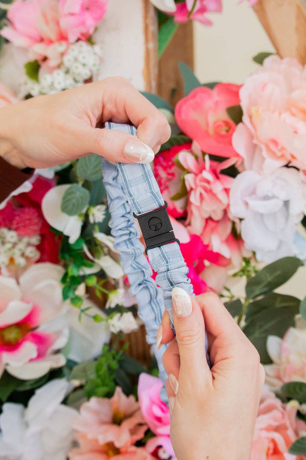 Spring Breakaway Lanyards: Blue Gingham