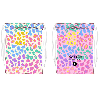 Multicolored Leopard Quick Dry Beach Towel: Rainbow