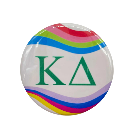 Sorority Button - Retro Wave Design: 3" Round / Kappa Delta