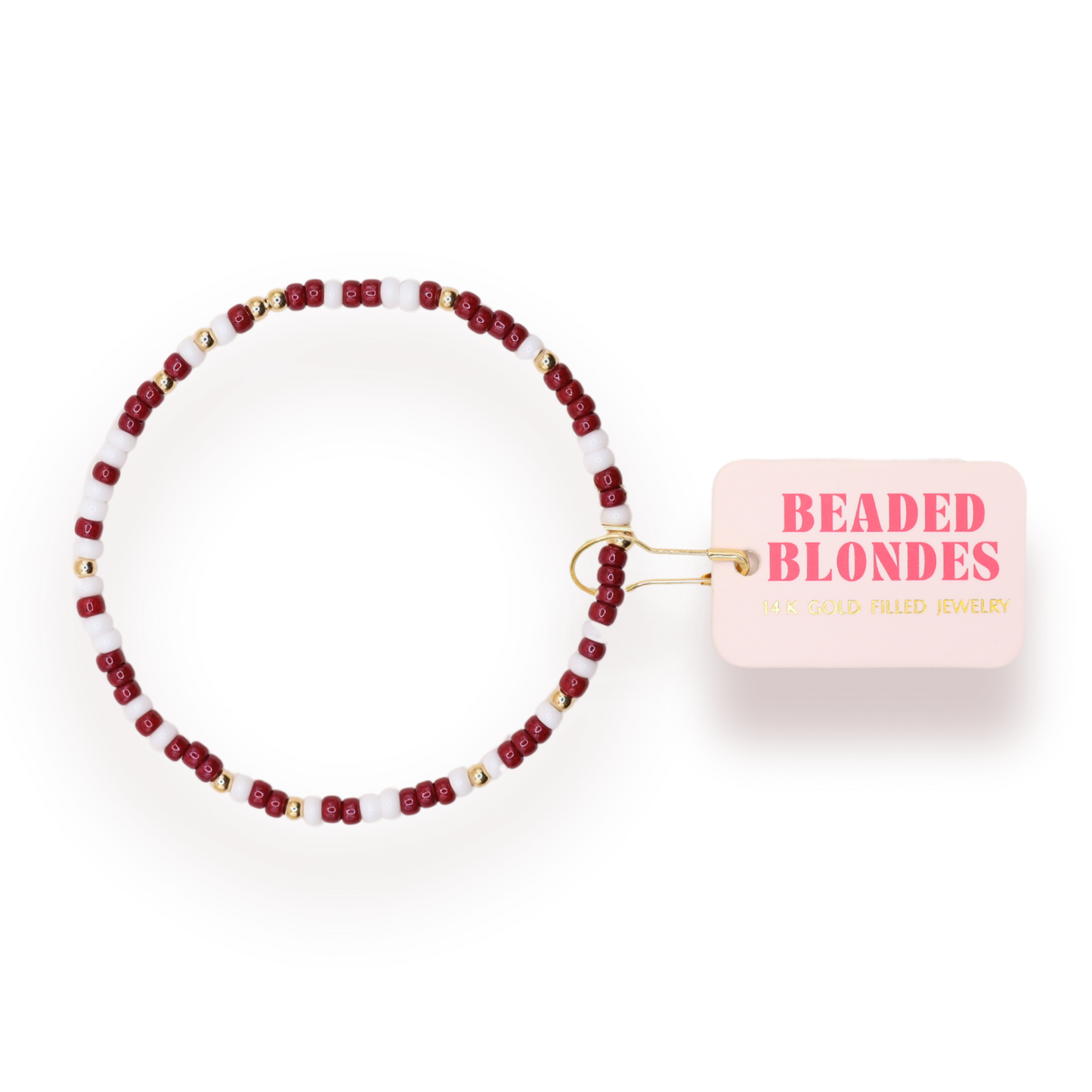 Maroon and White Sprinkle Bracelet (Kids Size)