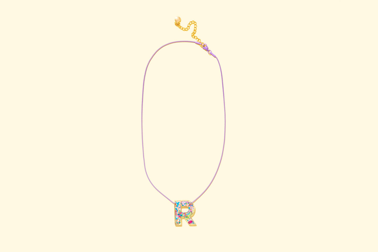 Chain Necklace - Letters - Colorful Confetti - L