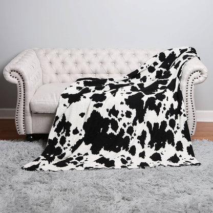 Cow Pattern Throw Blanket: Coffee / ONE SIZE