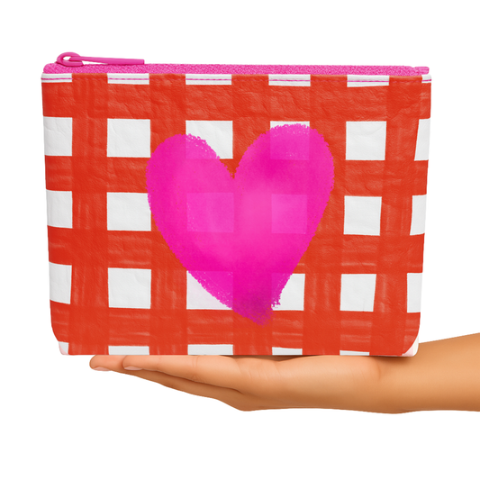 Valentines Makeup Pouch | Heart: Pink & Red
