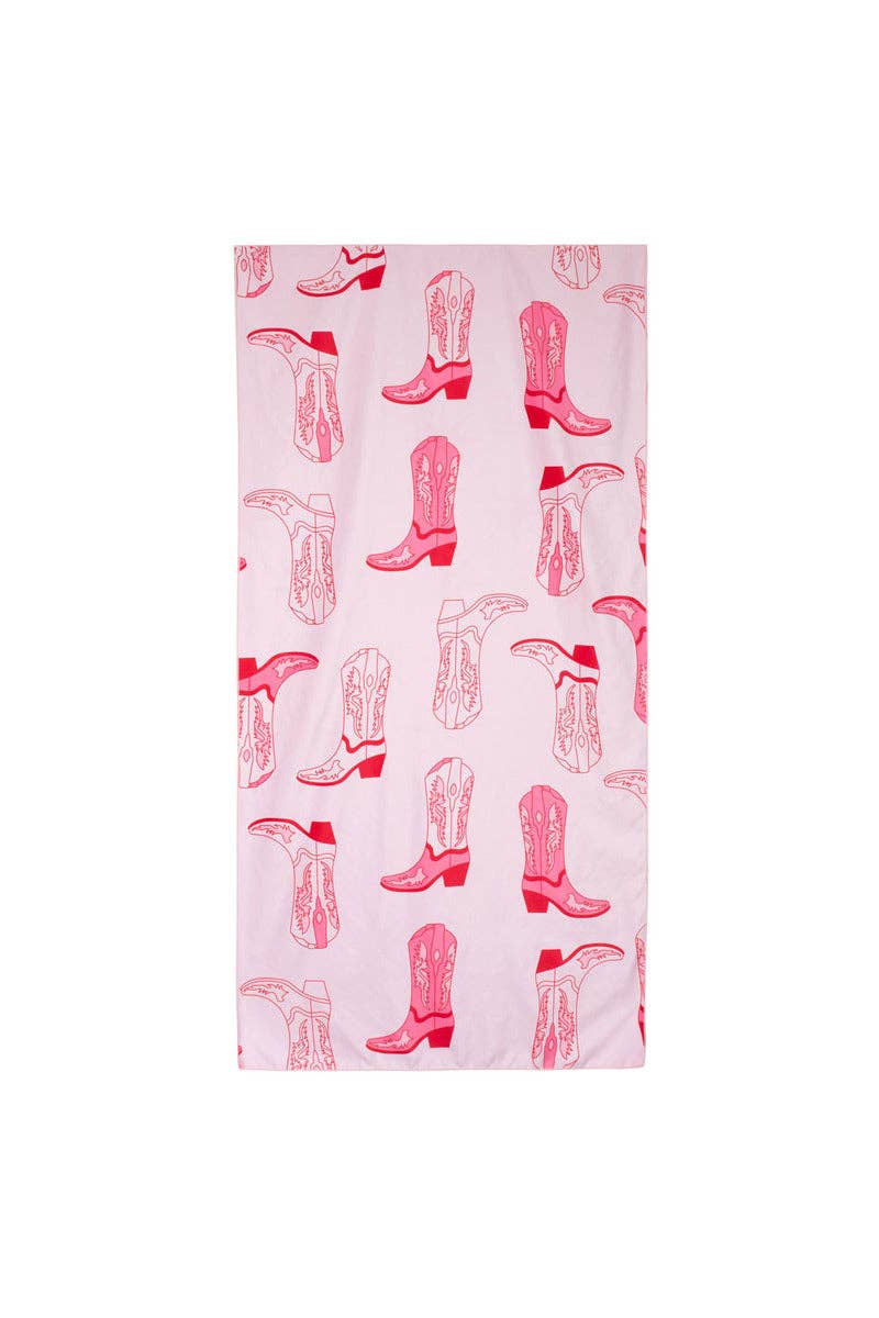 Boots & Stars Quick Dry Towel: Light Pink