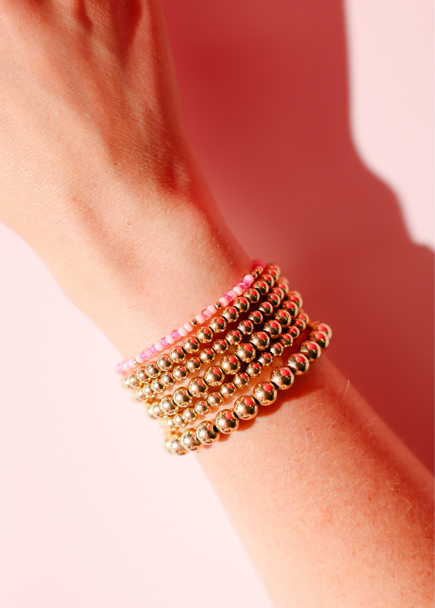 Flamingo Sprinkle Bracelet: Standard 6.75 inch