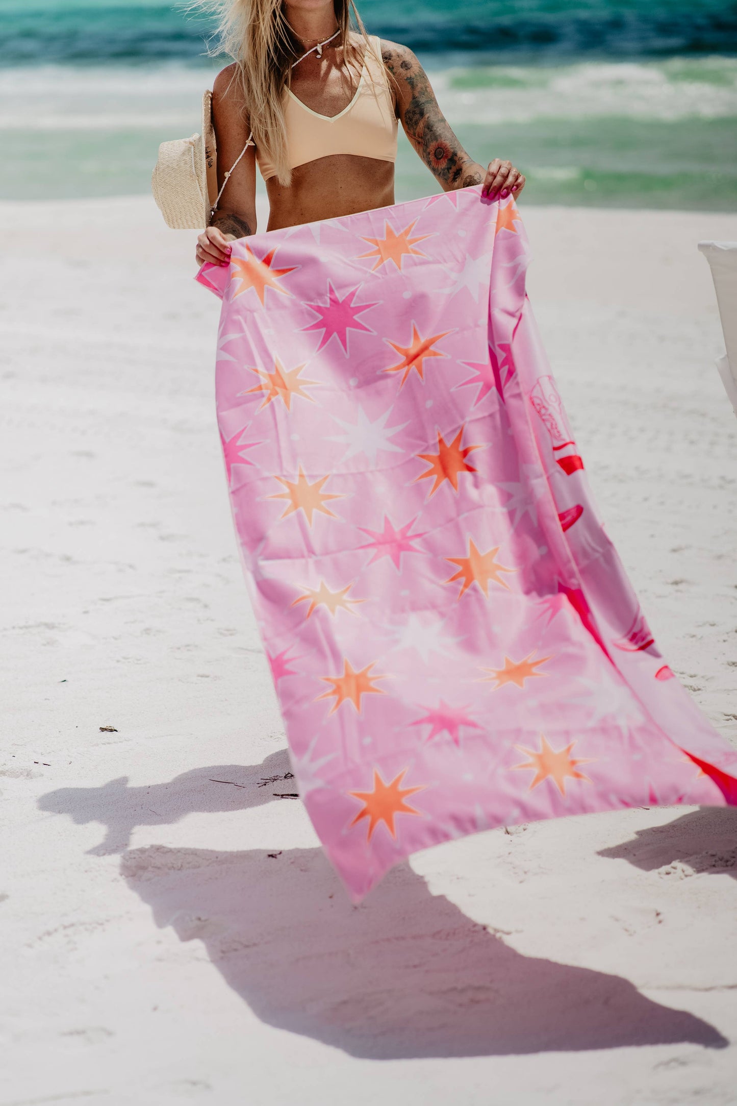 Boots & Stars Quick Dry Towel: Light Pink