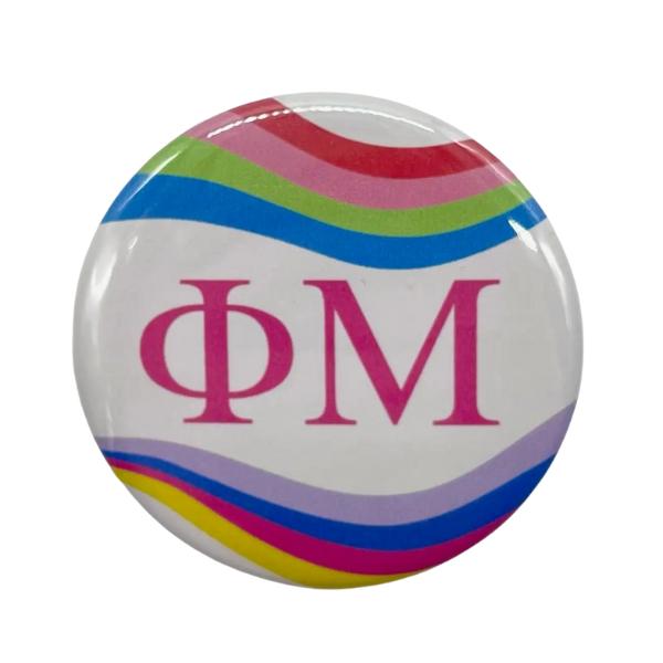 Sorority Button - Retro Wave Design: 3" Round / Delta Zeta