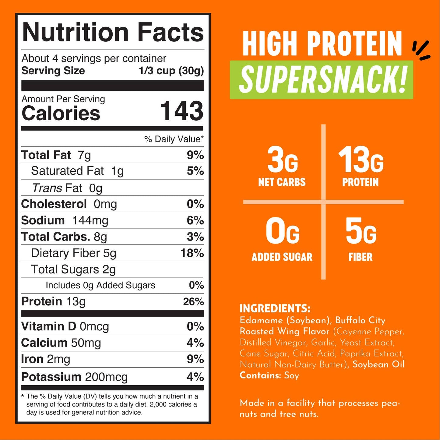 Crunchy Roasted Edamame Buffalo - 4oz