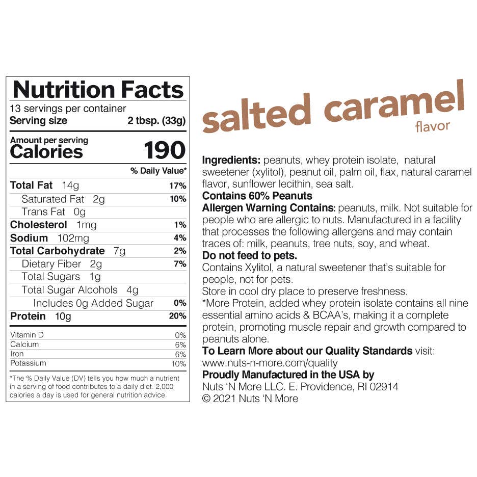 Salted Caramel High Protein Peanut Butter Spread