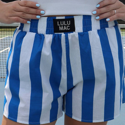 Lulu Mac Stripe Shorts - Royal Blue & White